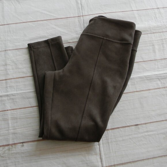 Andrew Marc PULL- On Leggings Faux Suede Front Seamed Pants Taupe/BROWN SZ XXL - Picture 1 of 5